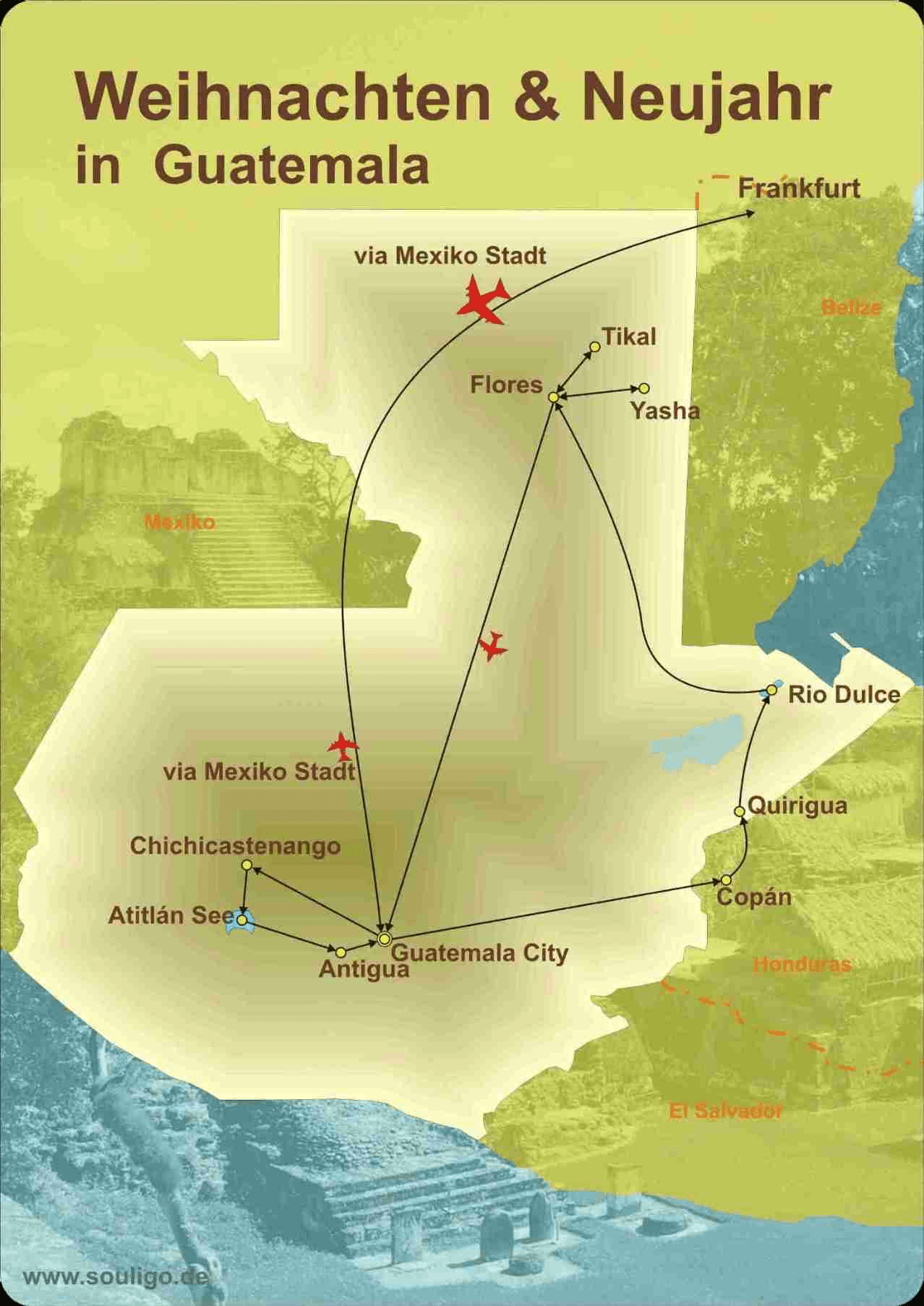 Guatemala 16-Tage Reiseroute